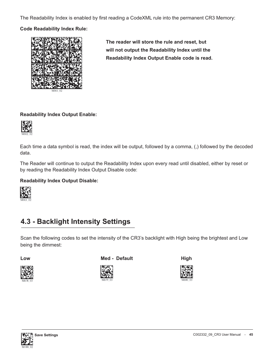 3 - backlight intensity settings | Code Alarm CR3 User Manual | Page 51 / 68