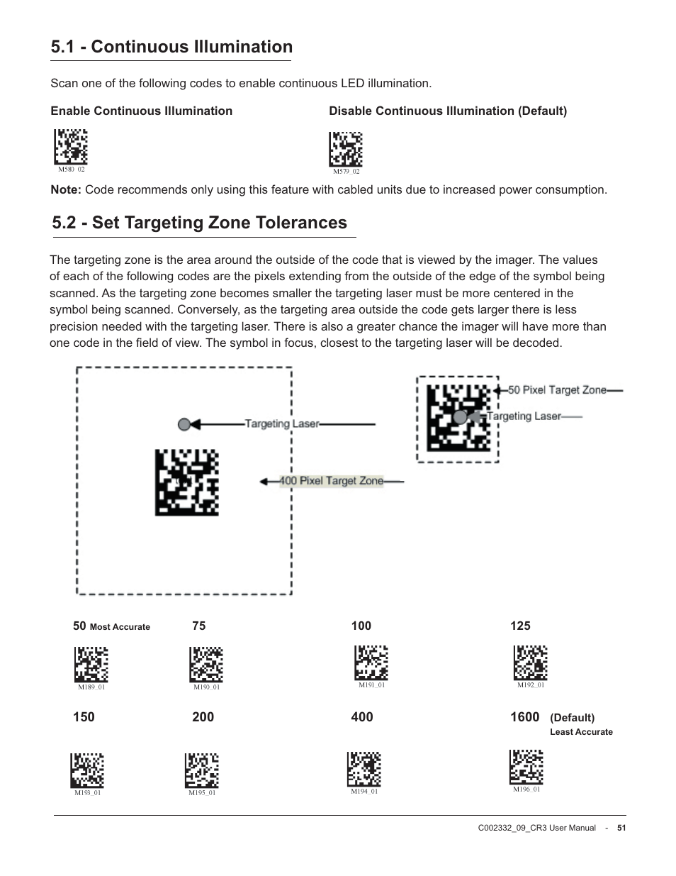 2 - set targeting zone tolerances, 1 - continuous illumination | Code Alarm CR3 User Manual | Page 57 / 68