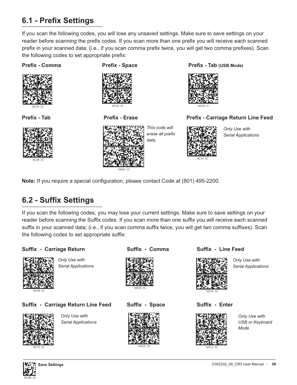 1 - preﬁ x settings, 2 - sufﬁ x settings | Code Alarm CR3 User Manual | Page 62 / 68