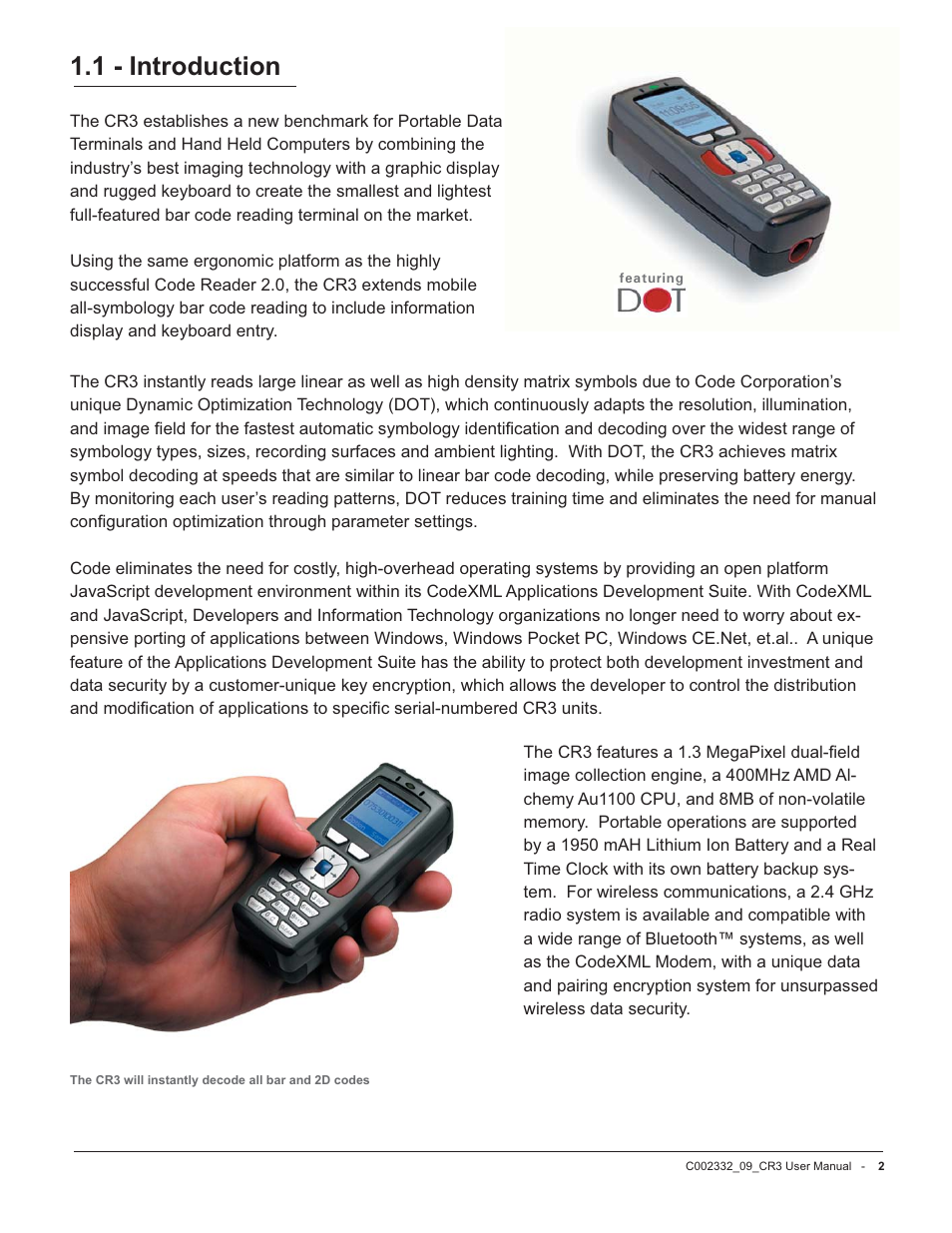 1 - introduction | Code Alarm CR3 User Manual | Page 8 / 68