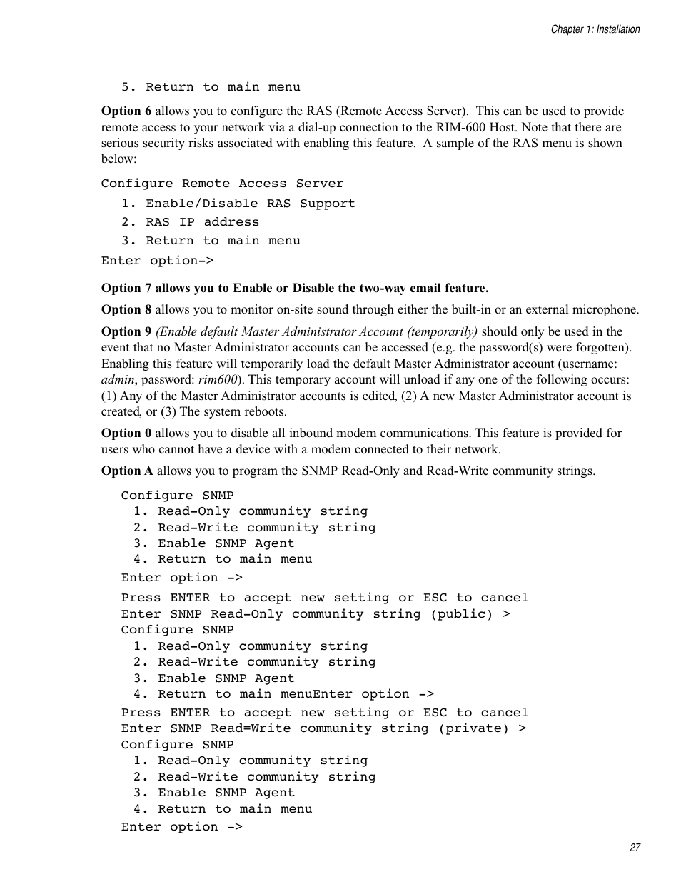 Chatsworth Products RIM-600 User Manual | Page 27 / 84