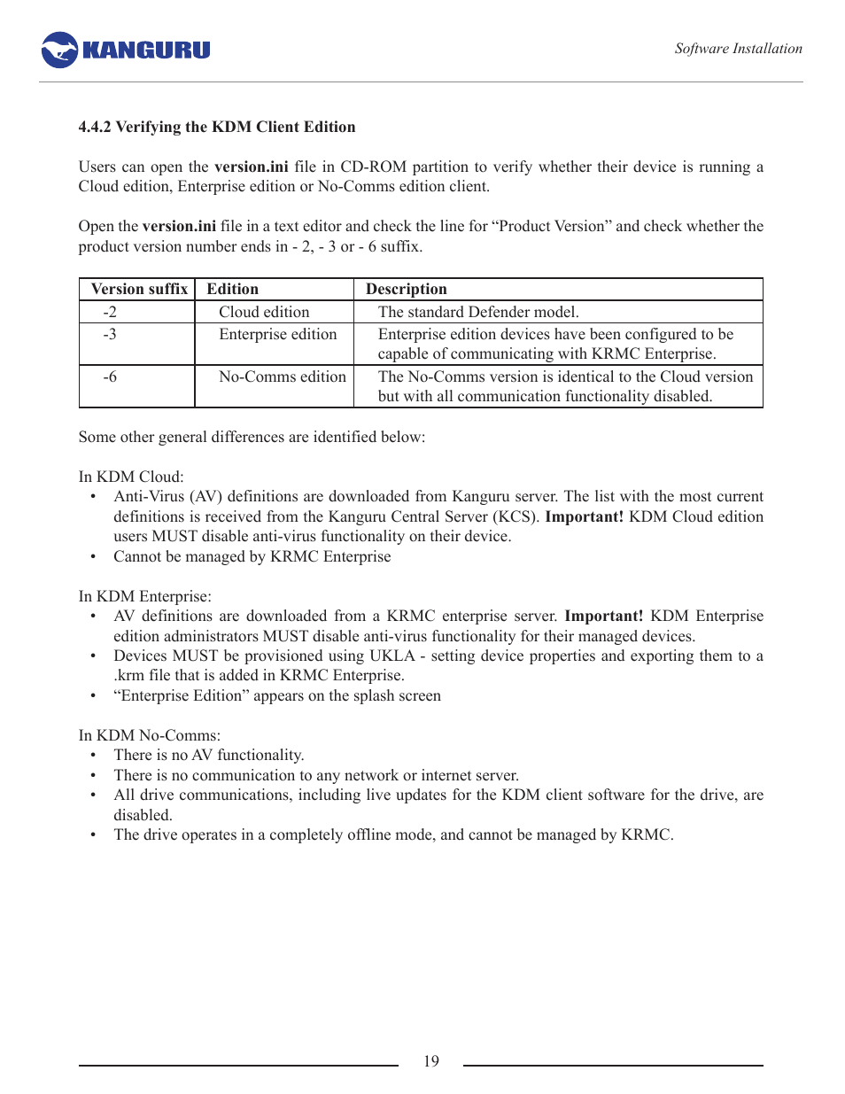 Verifying the kdm client edition | Kanguru Common Criteria Evaluated v1.21 User Manual | Page 19 / 36