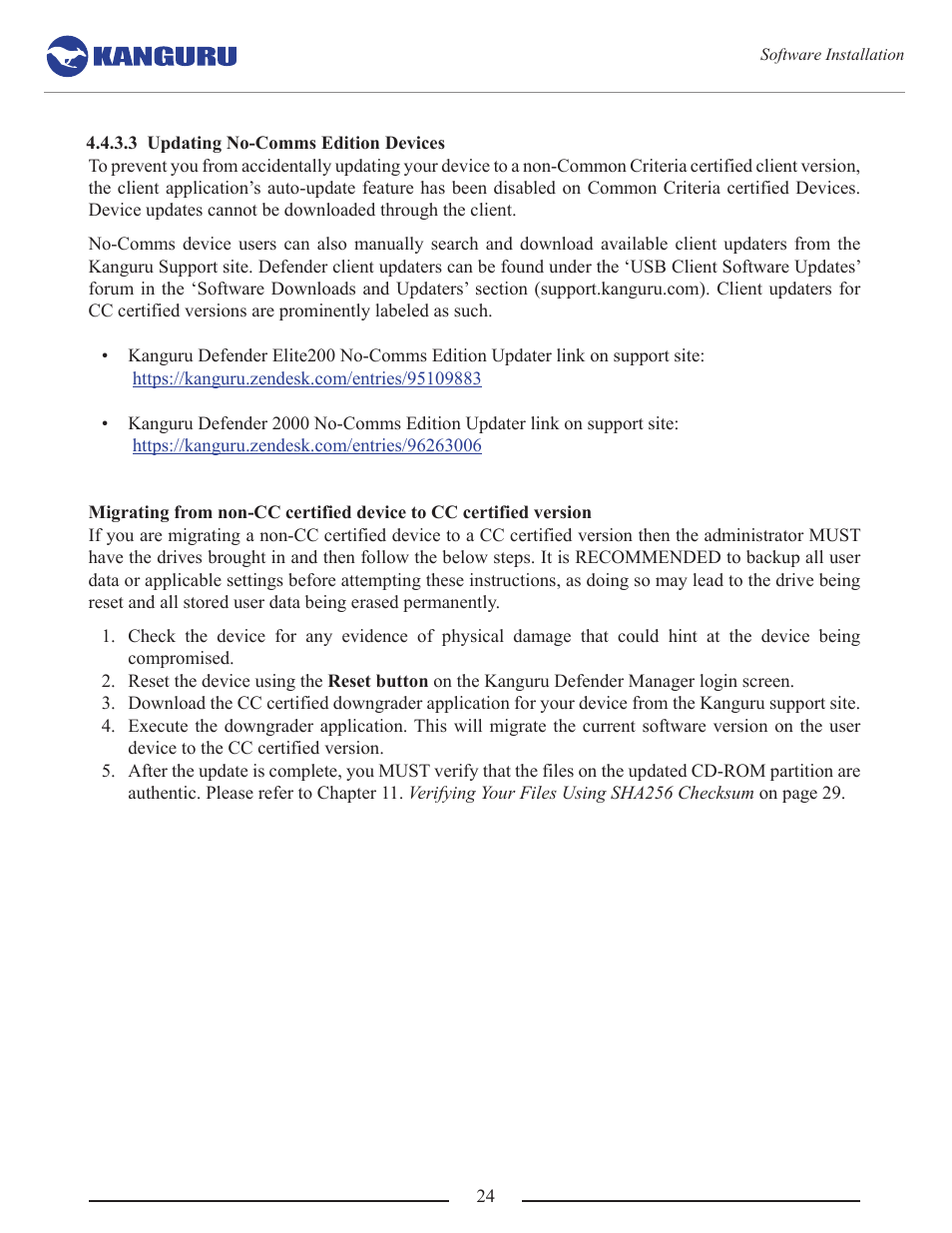 Updating no-comms edition devices | Kanguru Common Criteria Evaluated v1.21 User Manual | Page 24 / 36