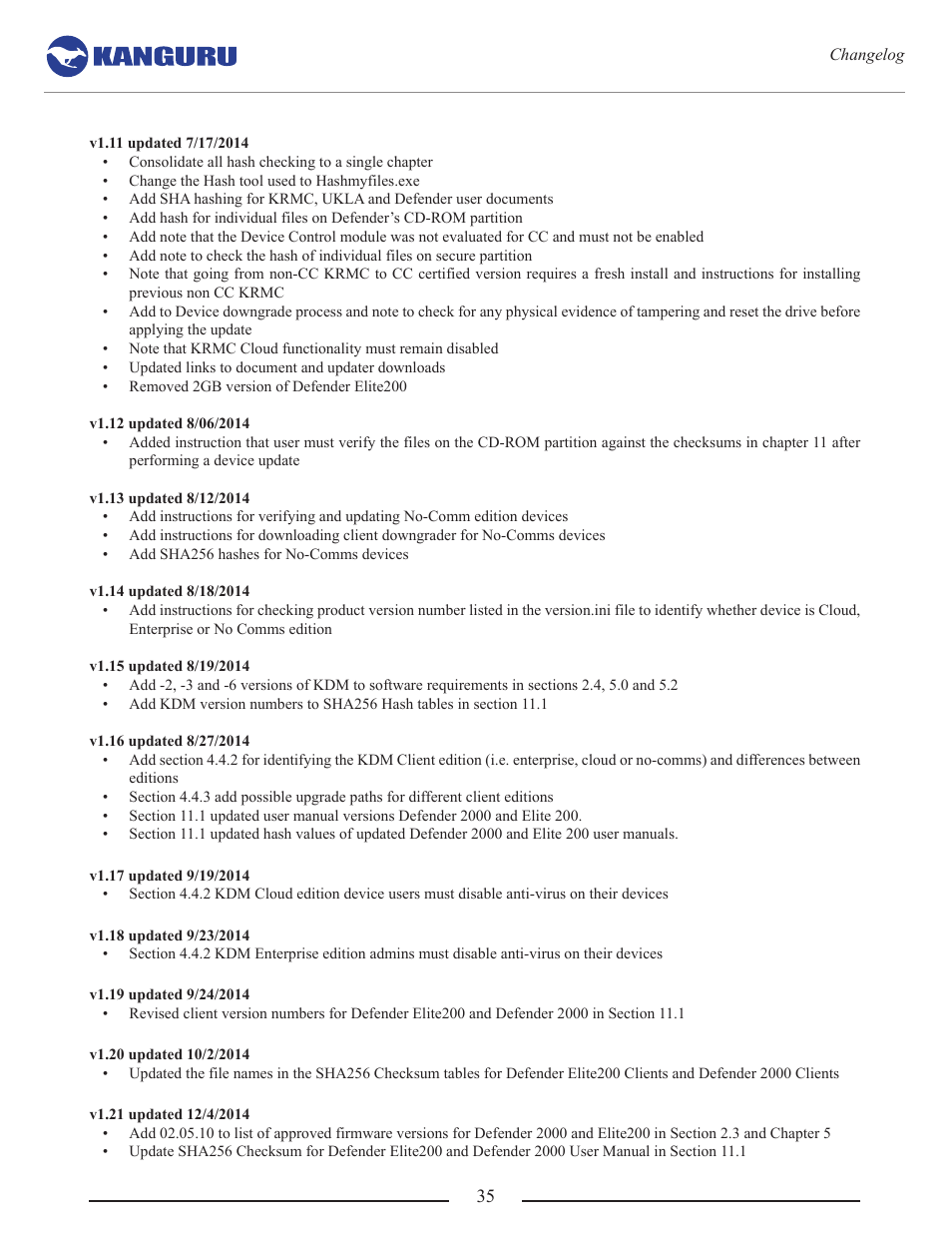 Kanguru Common Criteria Evaluated v1.21 User Manual | Page 35 / 36