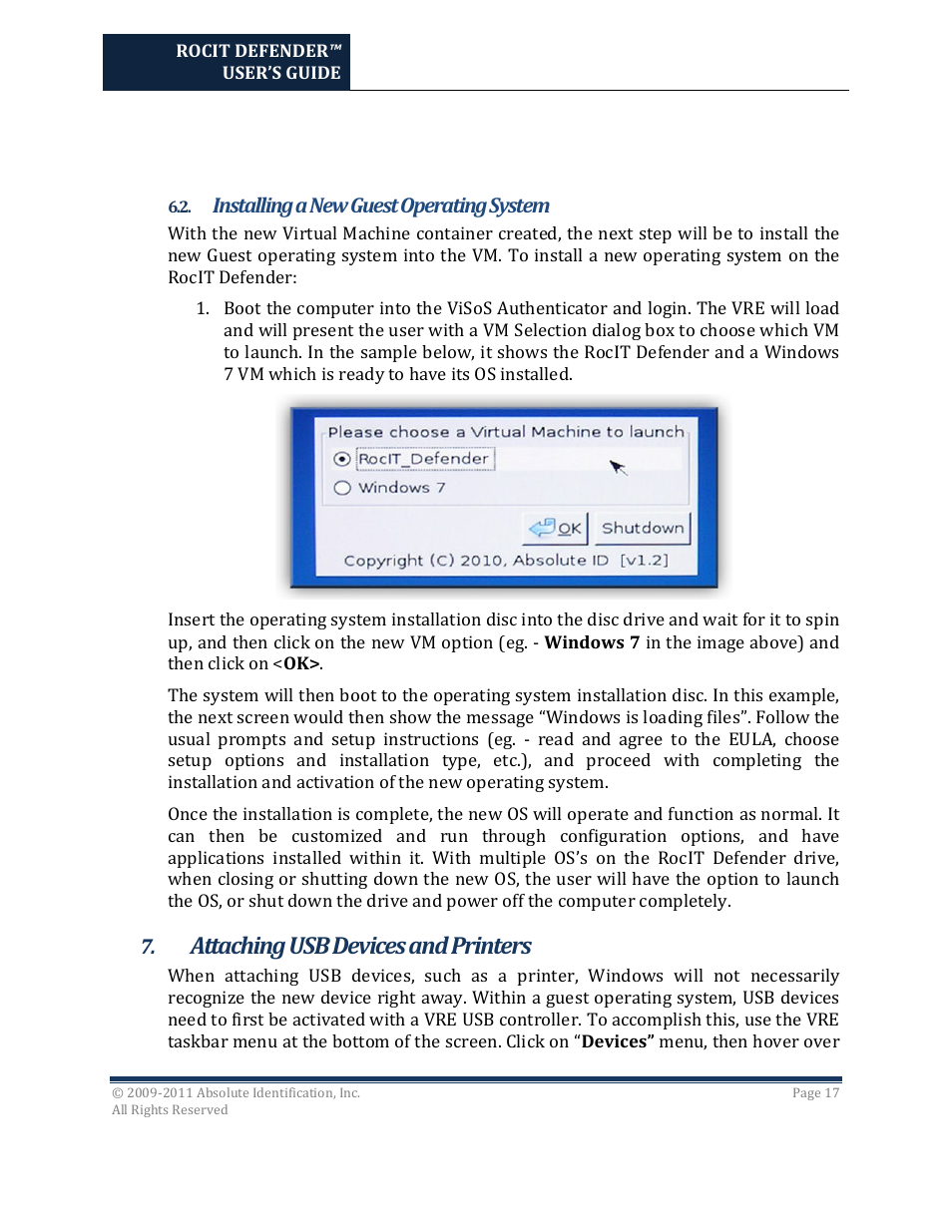 Attaching usb devices and printers | Kanguru RocIT Defender User Manual | Page 17 / 21