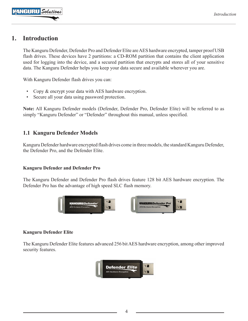 Introduction | Kanguru Defender User Manual | Page 4 / 22