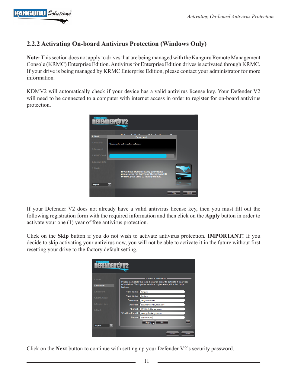 Kanguru Defender V2 User Manual | Page 11 / 30