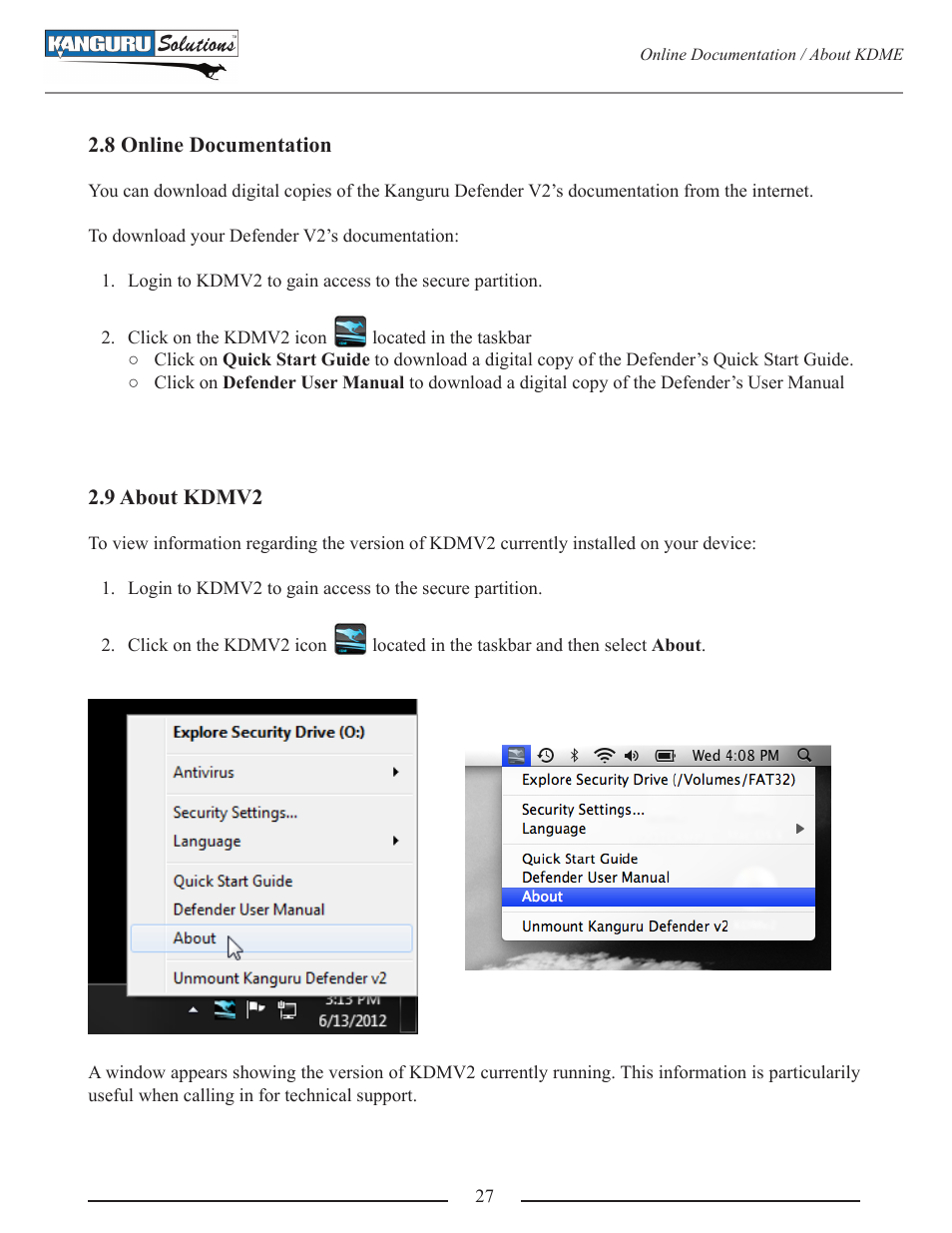 Online documentation, About kdmv2 | Kanguru Defender V2 User Manual | Page 27 / 30