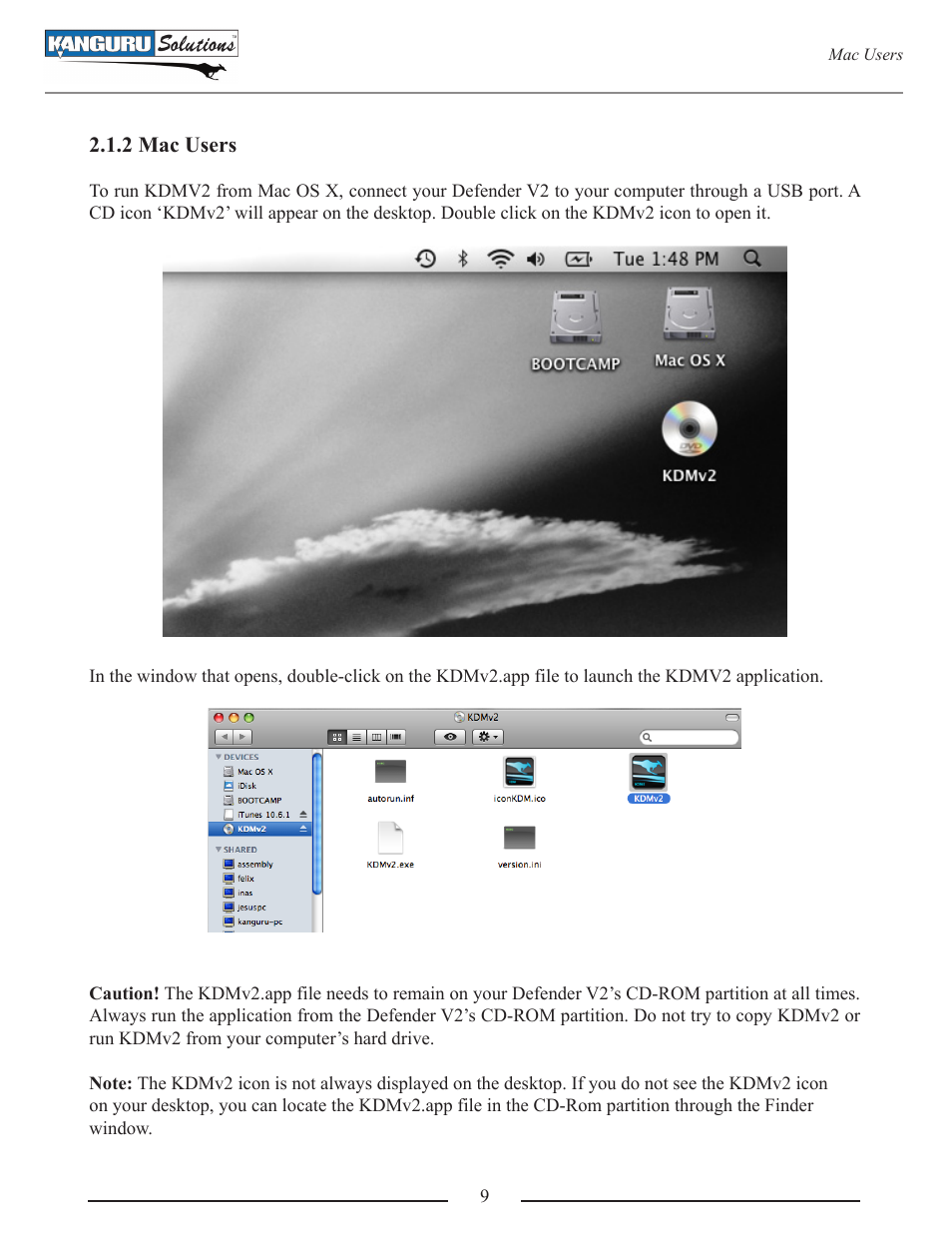 Mac users | Kanguru Defender V2 User Manual | Page 9 / 30