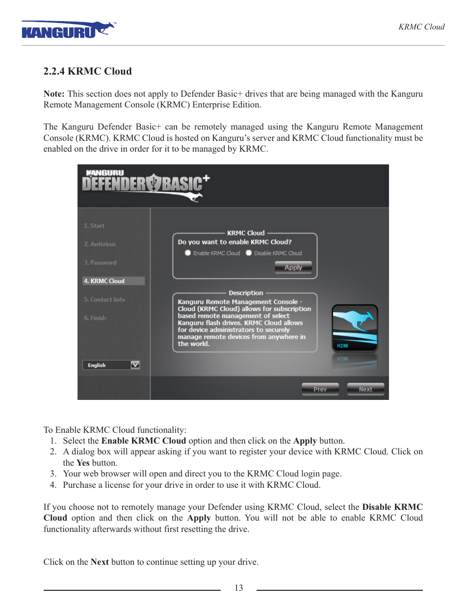 4 krmc cloud | Kanguru Defender Basic+ User Manual | Page 13 / 33