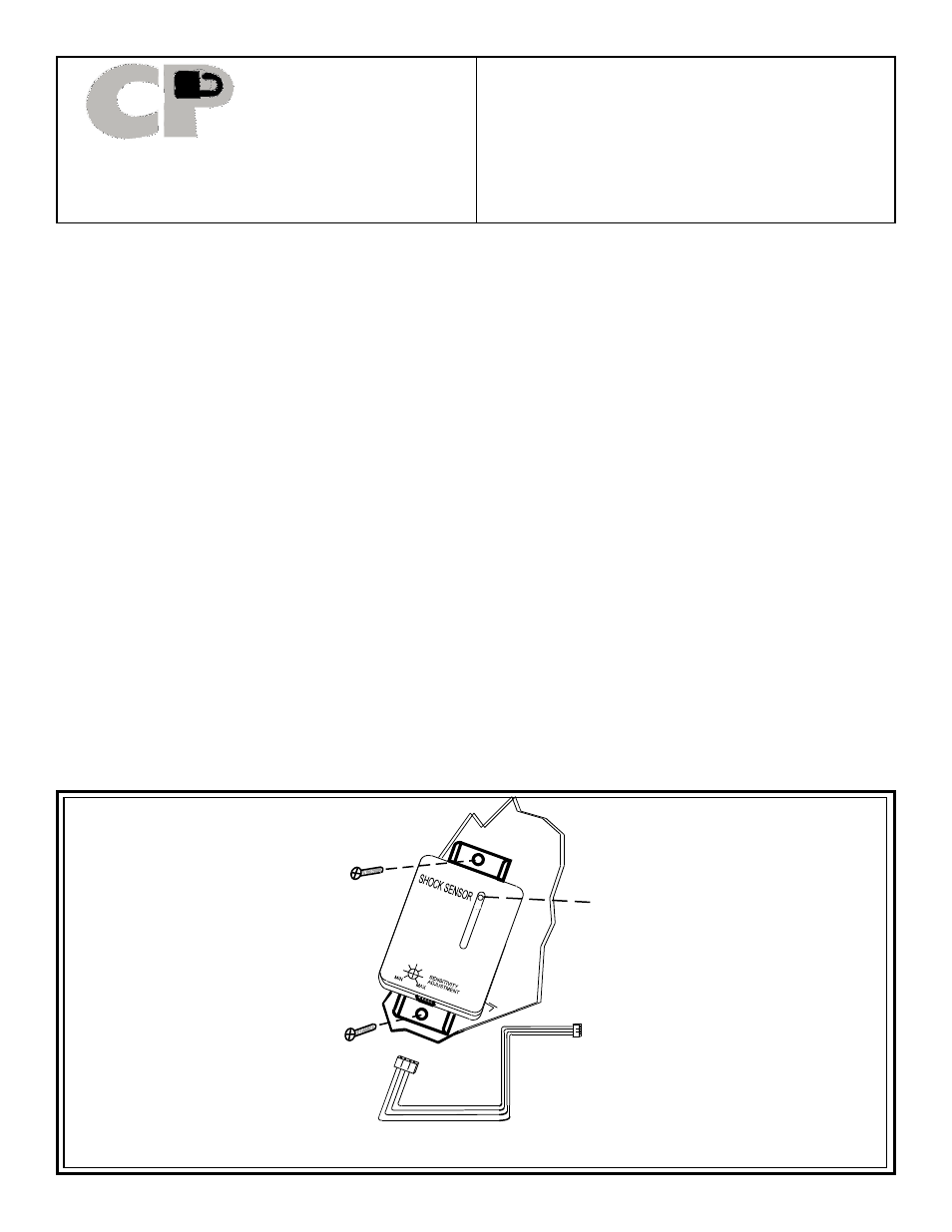 CP TECHNOLOGIES Two Stage infrasonic Shock Sensor AS-9495-4P User Manual | 1 page