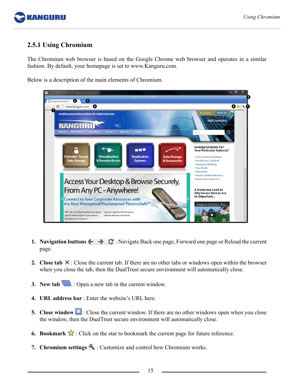 1 using chromium | Kanguru DualTrust User Manual | Page 15 / 25