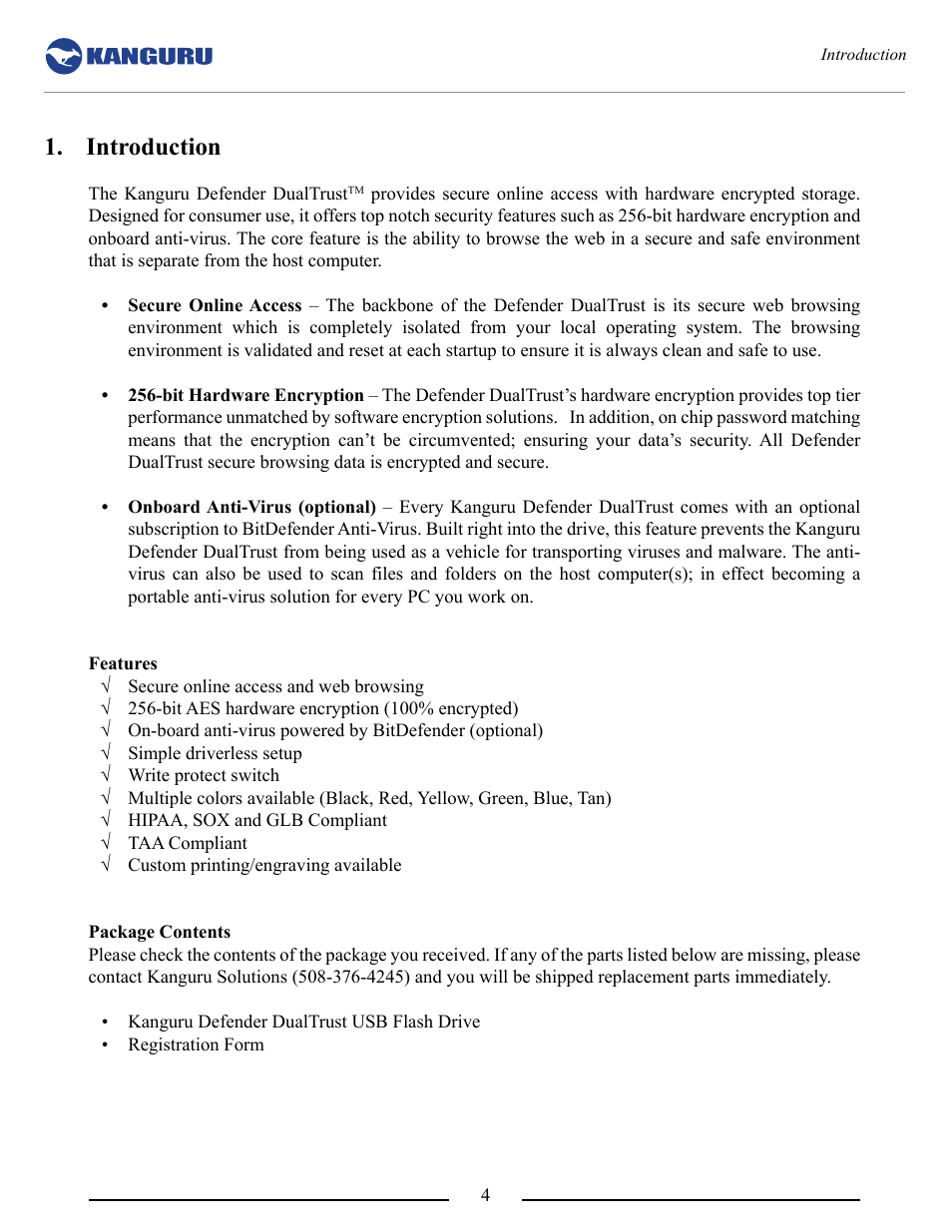 Introduction | Kanguru DualTrust User Manual | Page 4 / 25
