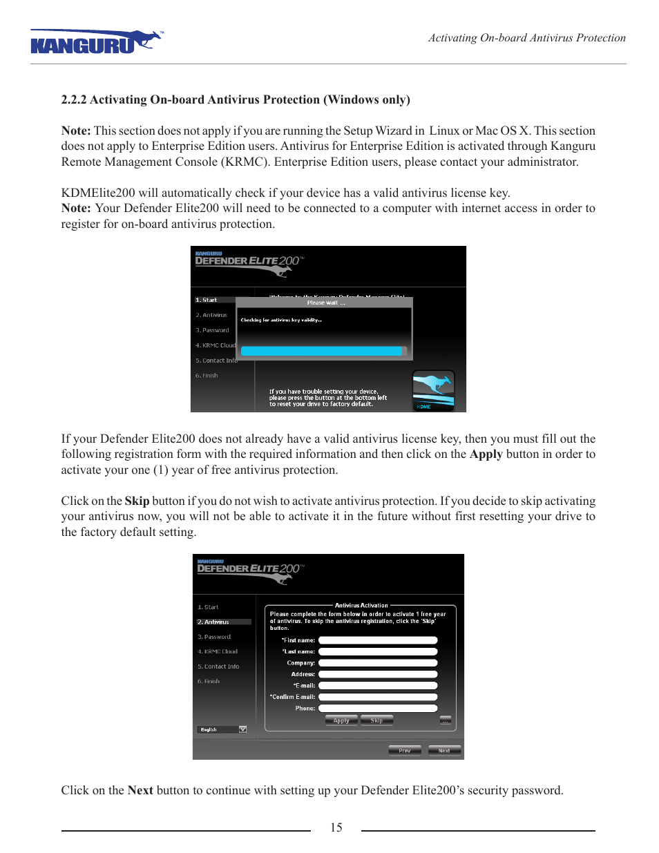 Kanguru Defender Elite200 User Manual | Page 15 / 40