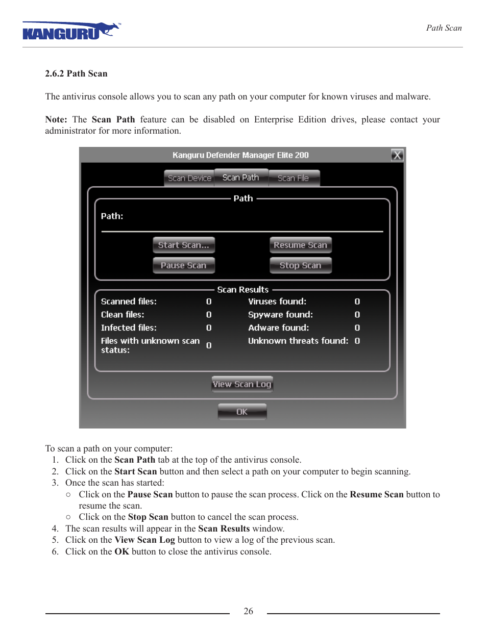 2 path scan | Kanguru Defender Elite200 User Manual | Page 26 / 40