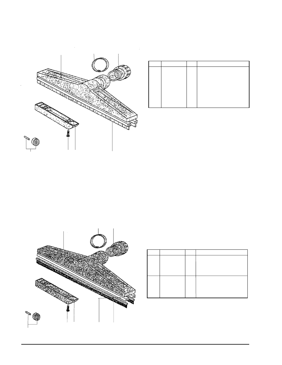 Stv-20 squeegee tool drawing & parts list, Stv-20 floor brush tool drawing & parts list | Clarke STV-20 User Manual | Page 6 / 6