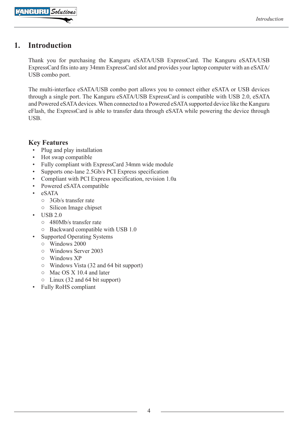 Introduction | Kanguru ExpressCard User Manual | Page 4 / 9