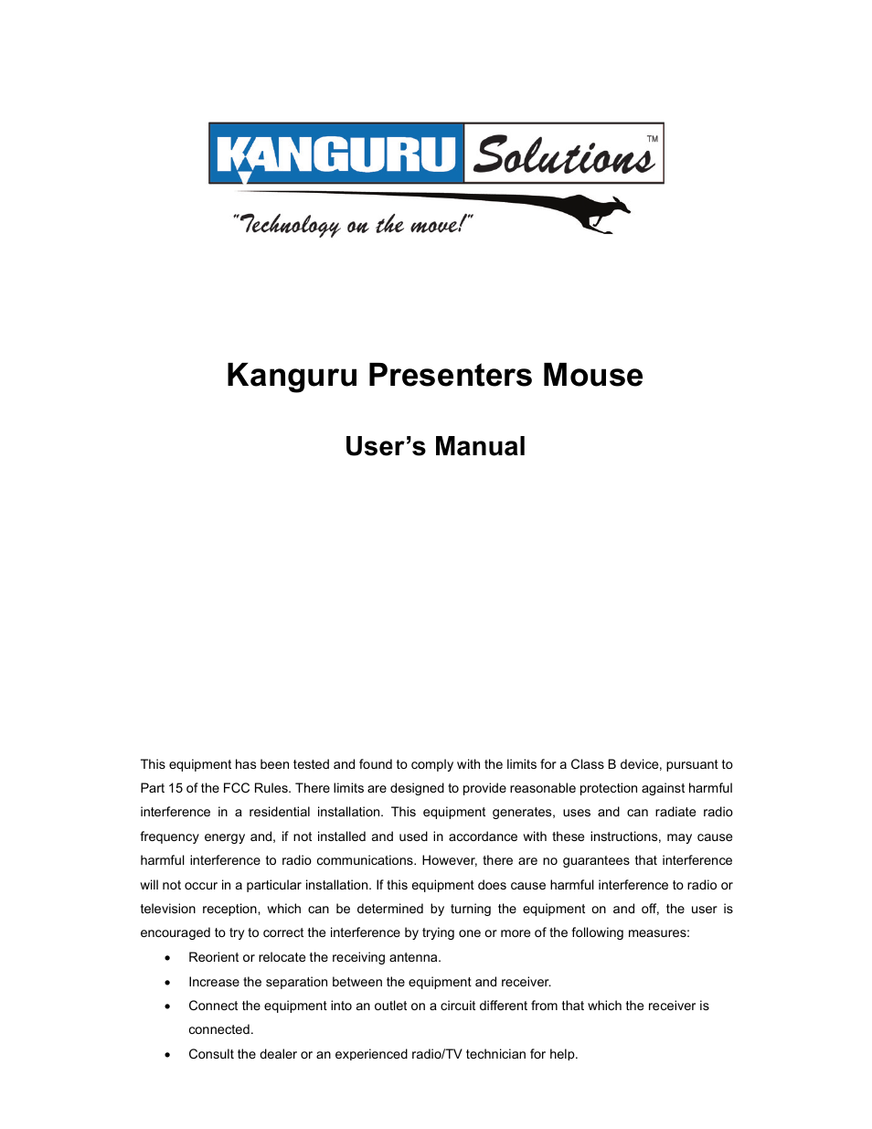 Kanguru Wireless presenters Mouse User Manual | 12 pages