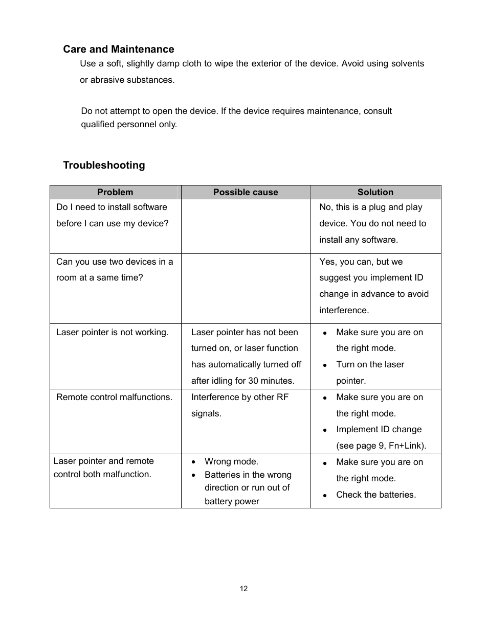 Kanguru Wireless presenters Mouse User Manual | Page 12 / 12