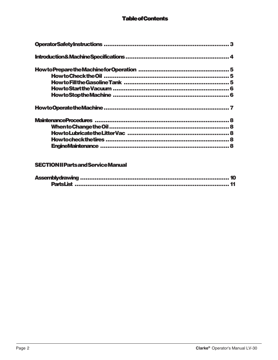 Clarke LV-30H User Manual | Page 2 / 14