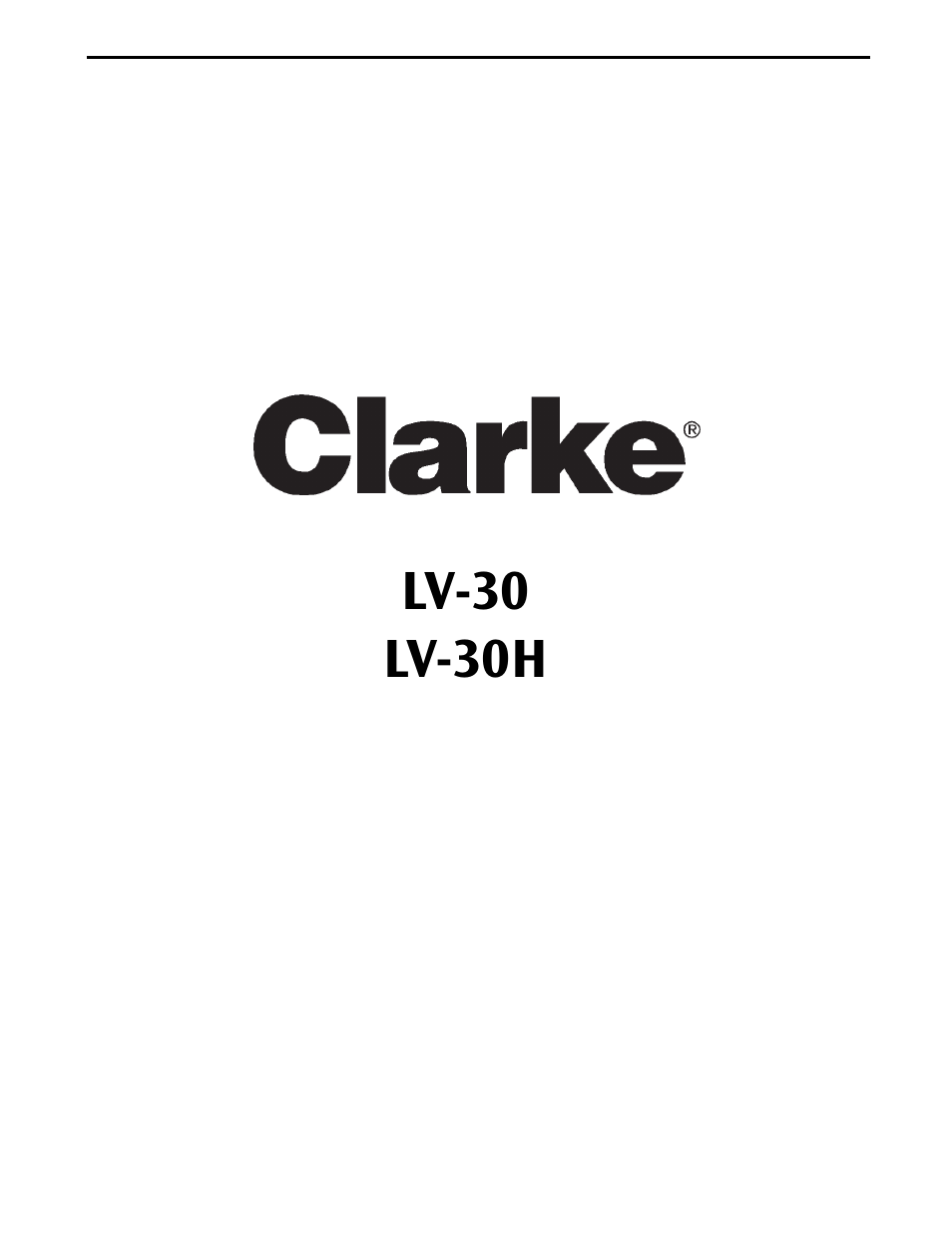 Lv-30 lv-30h, Parts and service manual | Clarke LV-30H User Manual | Page 9 / 14