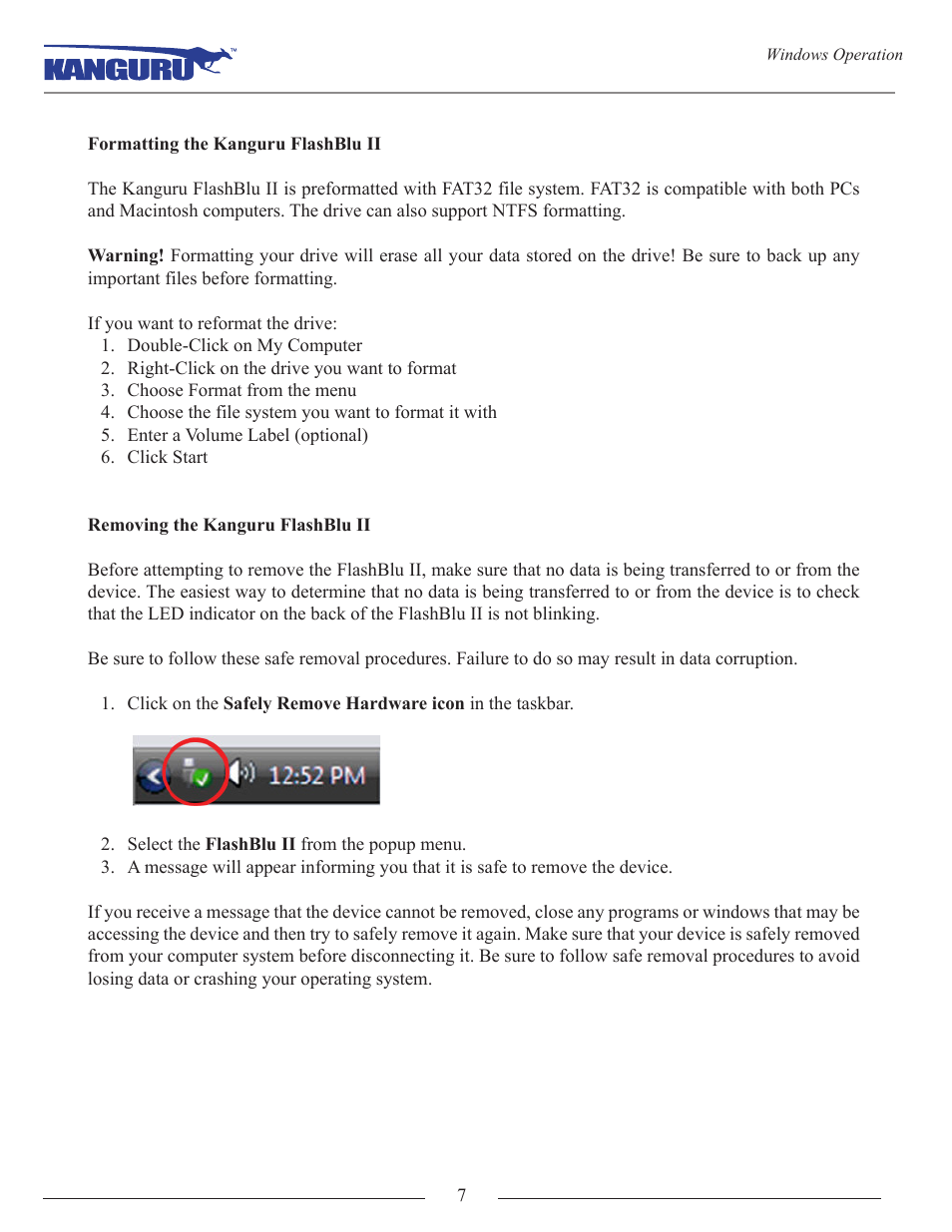 Kanguru Flashblu2 User Manual | Page 7 / 12