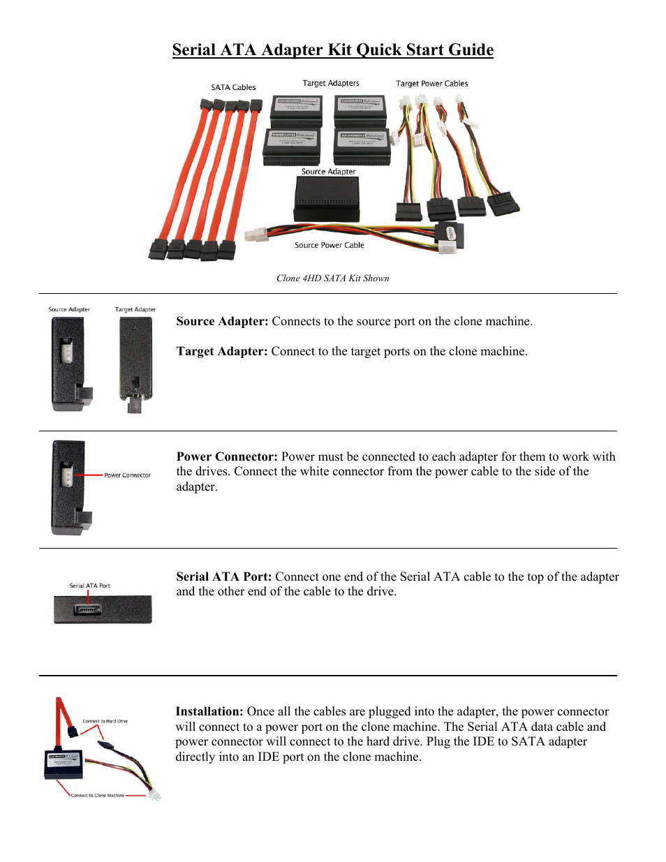 Kanguru SATA adaptor User Manual | 1 page