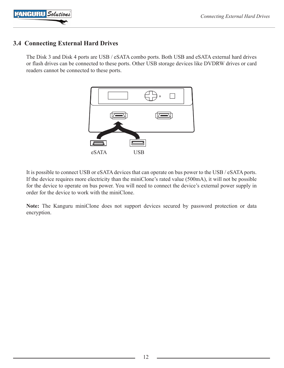 4 connecting external hard drives | Kanguru Mini Clone User Manual | Page 12 / 49