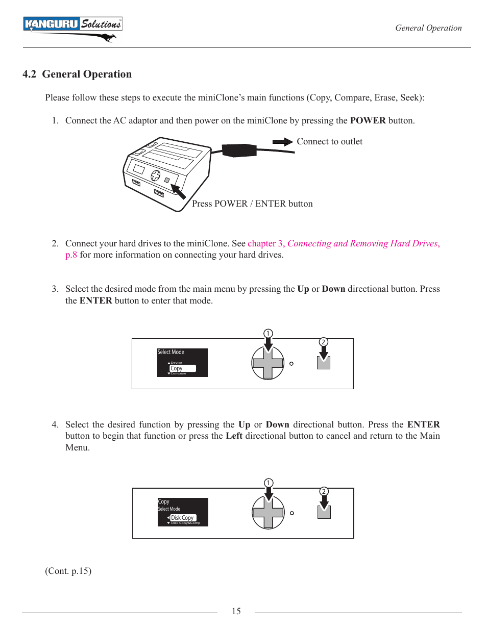 2 general operation | Kanguru Mini Clone User Manual | Page 15 / 49