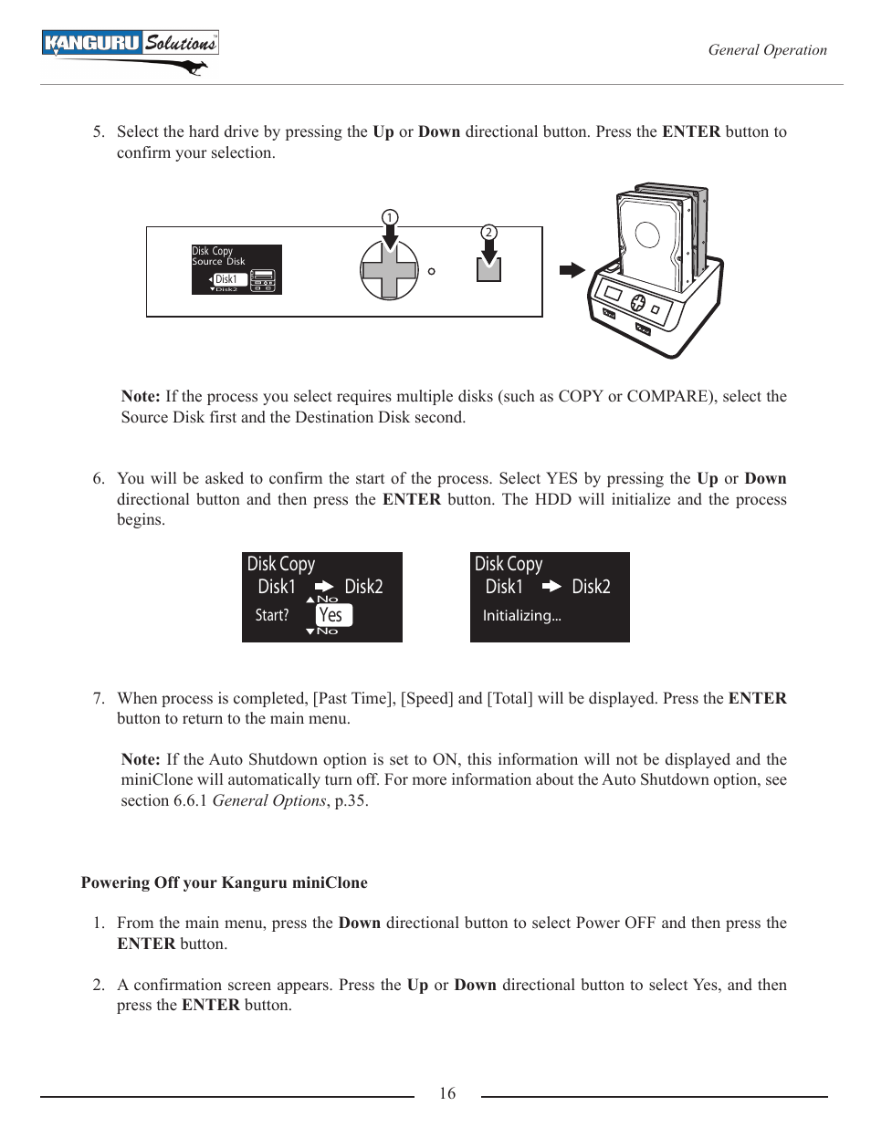 Disk copy disk1 disk2 yes, Disk copy disk1 disk2 | Kanguru Mini Clone User Manual | Page 16 / 49