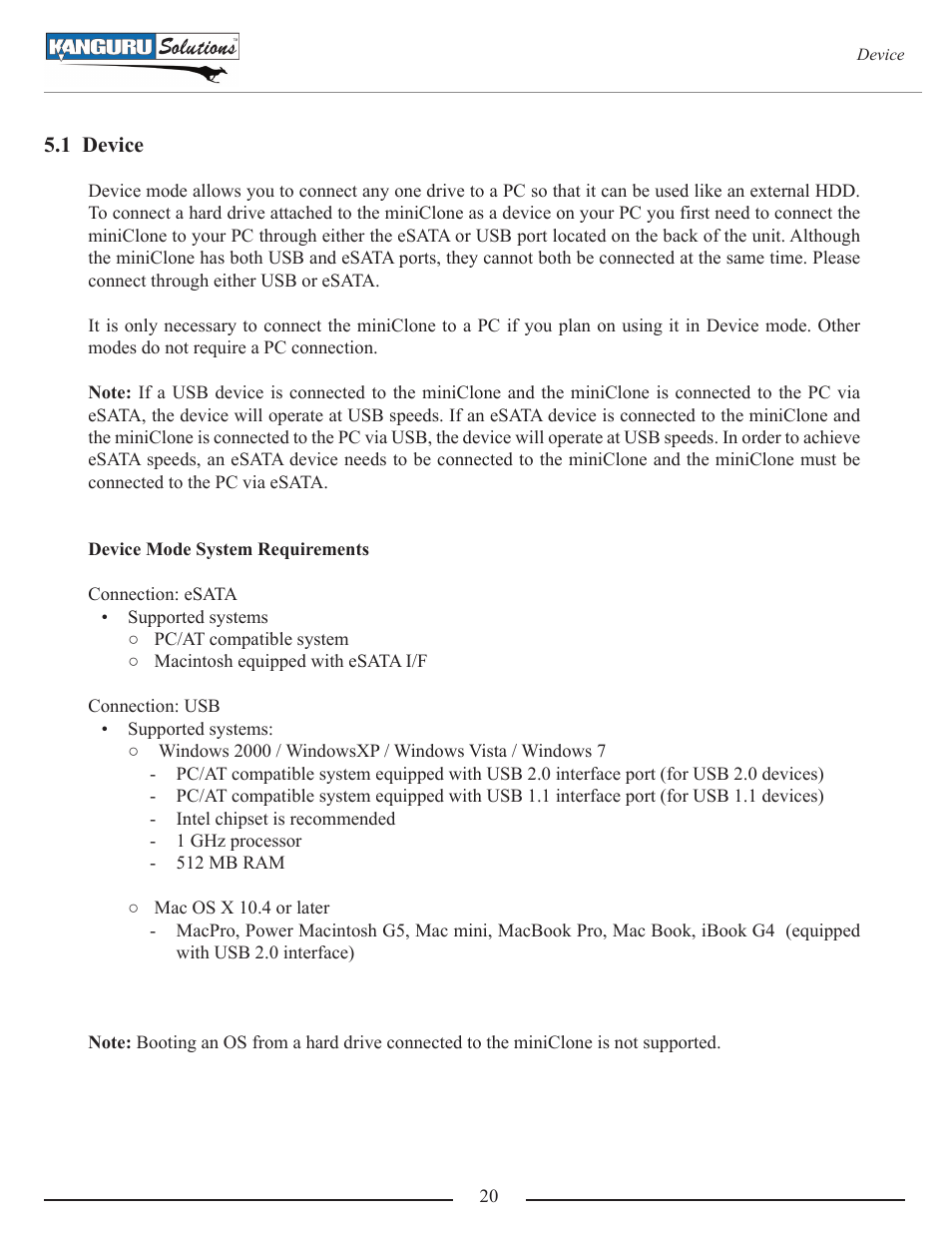 1 device | Kanguru Mini Clone User Manual | Page 20 / 49