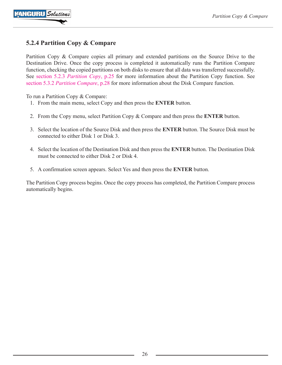 4 partition copy & compare | Kanguru Mini Clone User Manual | Page 26 / 49