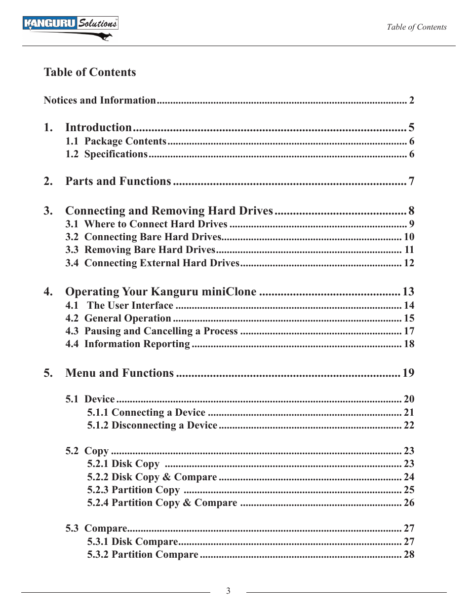 Kanguru Mini Clone User Manual | Page 3 / 49