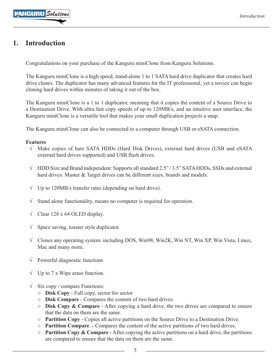 Introduction | Kanguru Mini Clone User Manual | Page 5 / 49