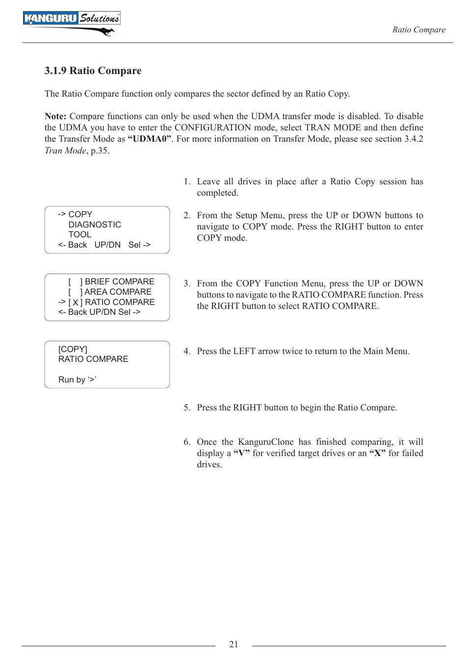 9 ratio compare | Kanguru 4HD SATA User Manual | Page 21 / 57