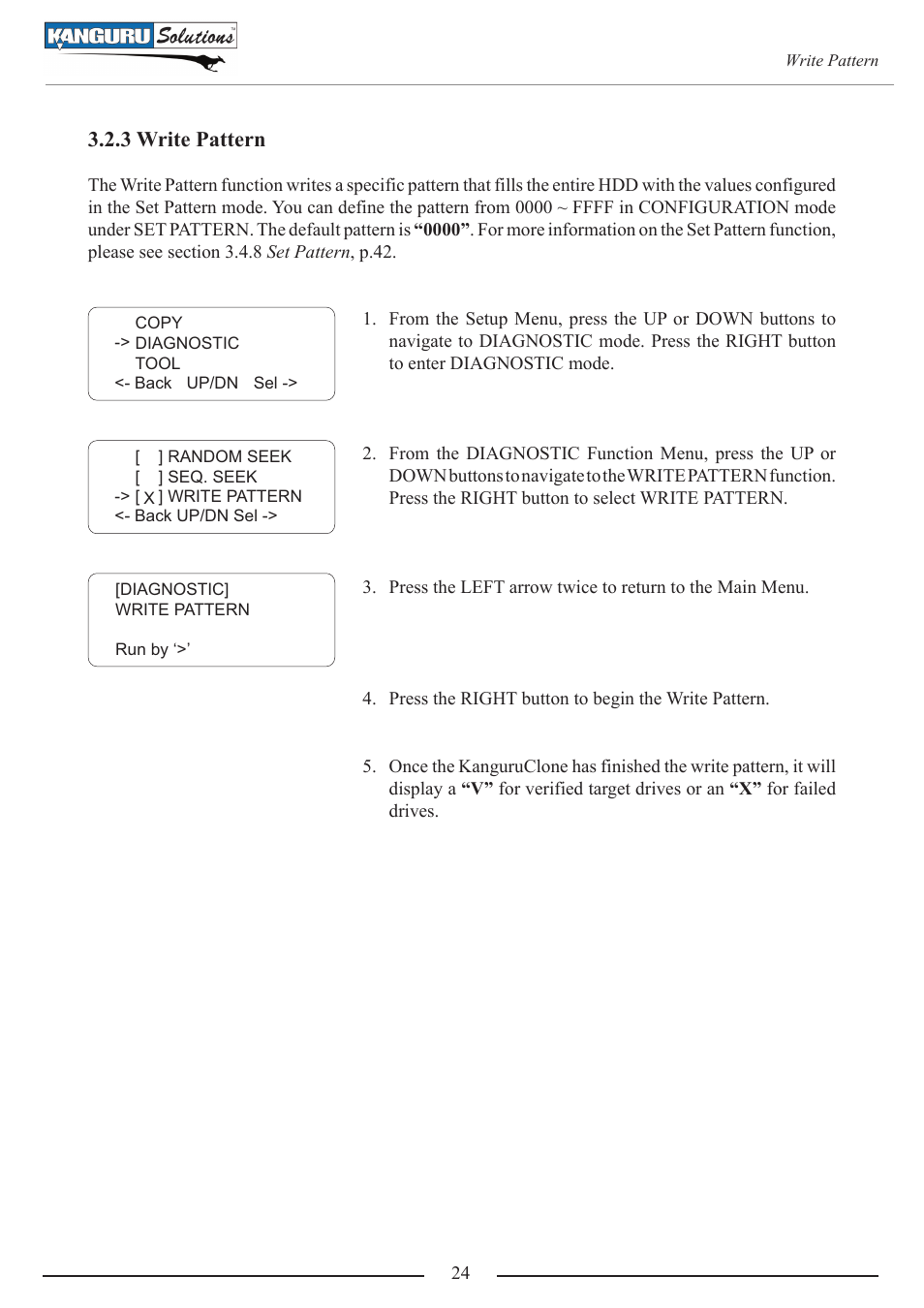 3 write pattern | Kanguru 4HD SATA User Manual | Page 24 / 57