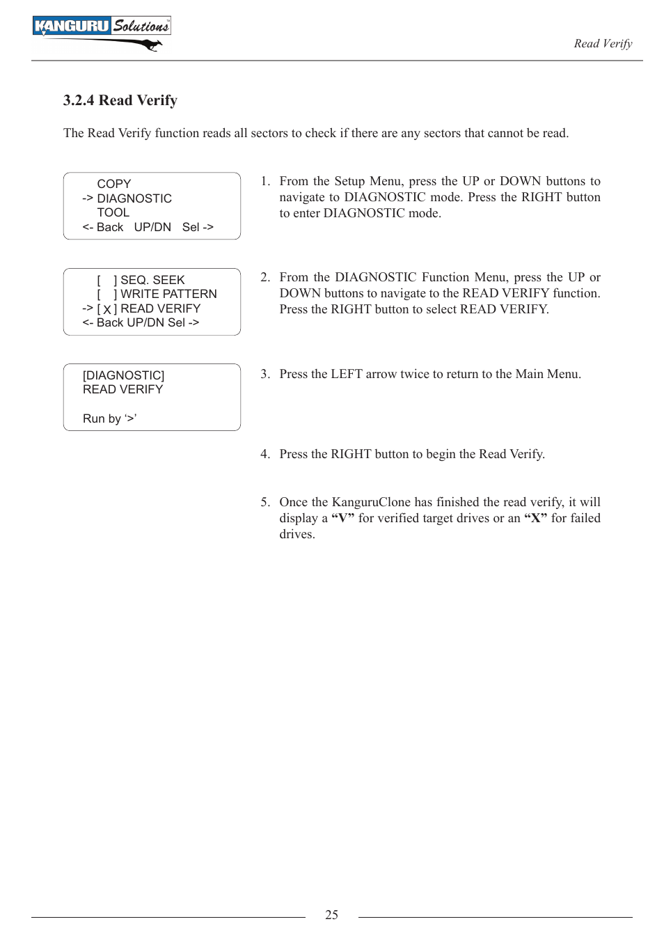 4 read verify | Kanguru 4HD SATA User Manual | Page 25 / 57