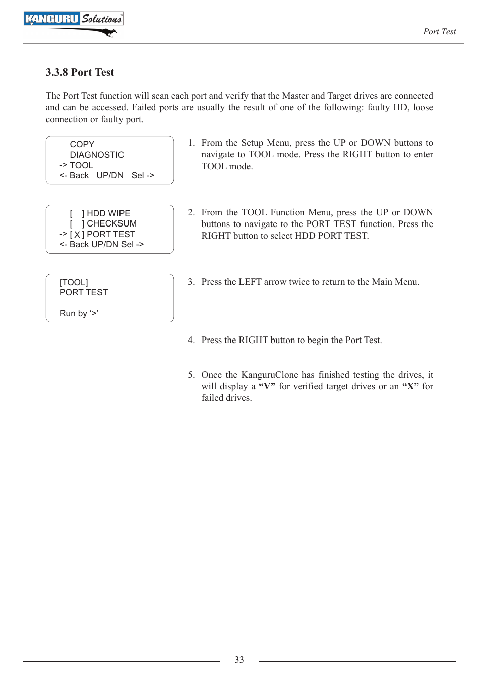 8 port test | Kanguru 4HD SATA User Manual | Page 33 / 57
