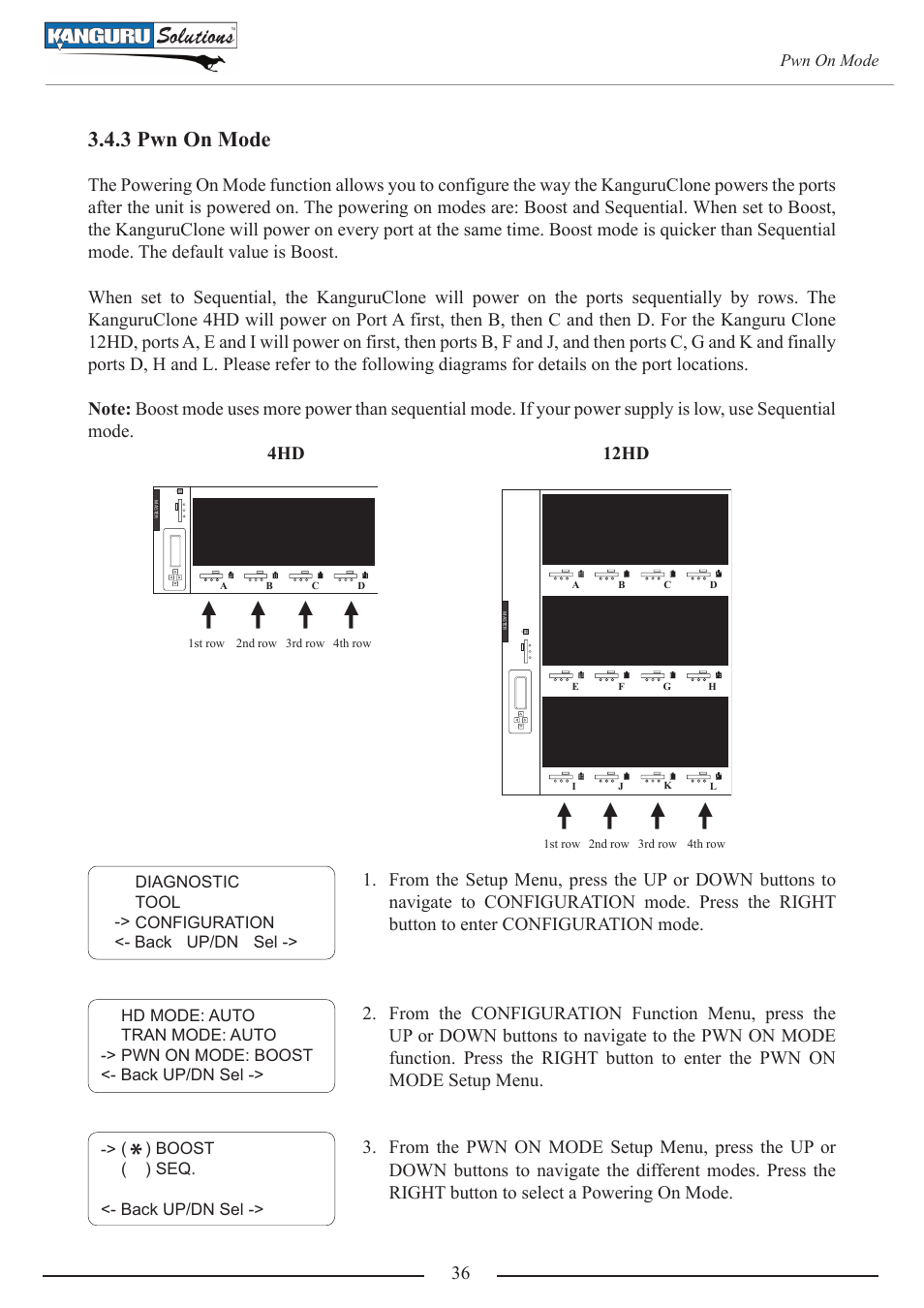 3 pwn on mode | Kanguru 4HD SATA User Manual | Page 36 / 57