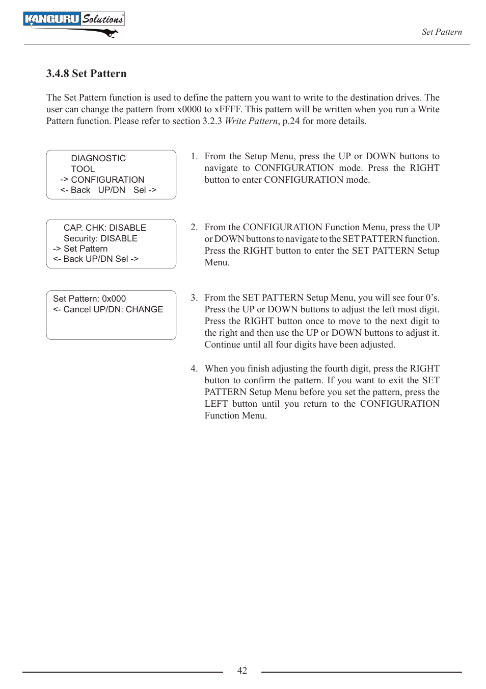 8 set pattern | Kanguru 4HD SATA User Manual | Page 42 / 57