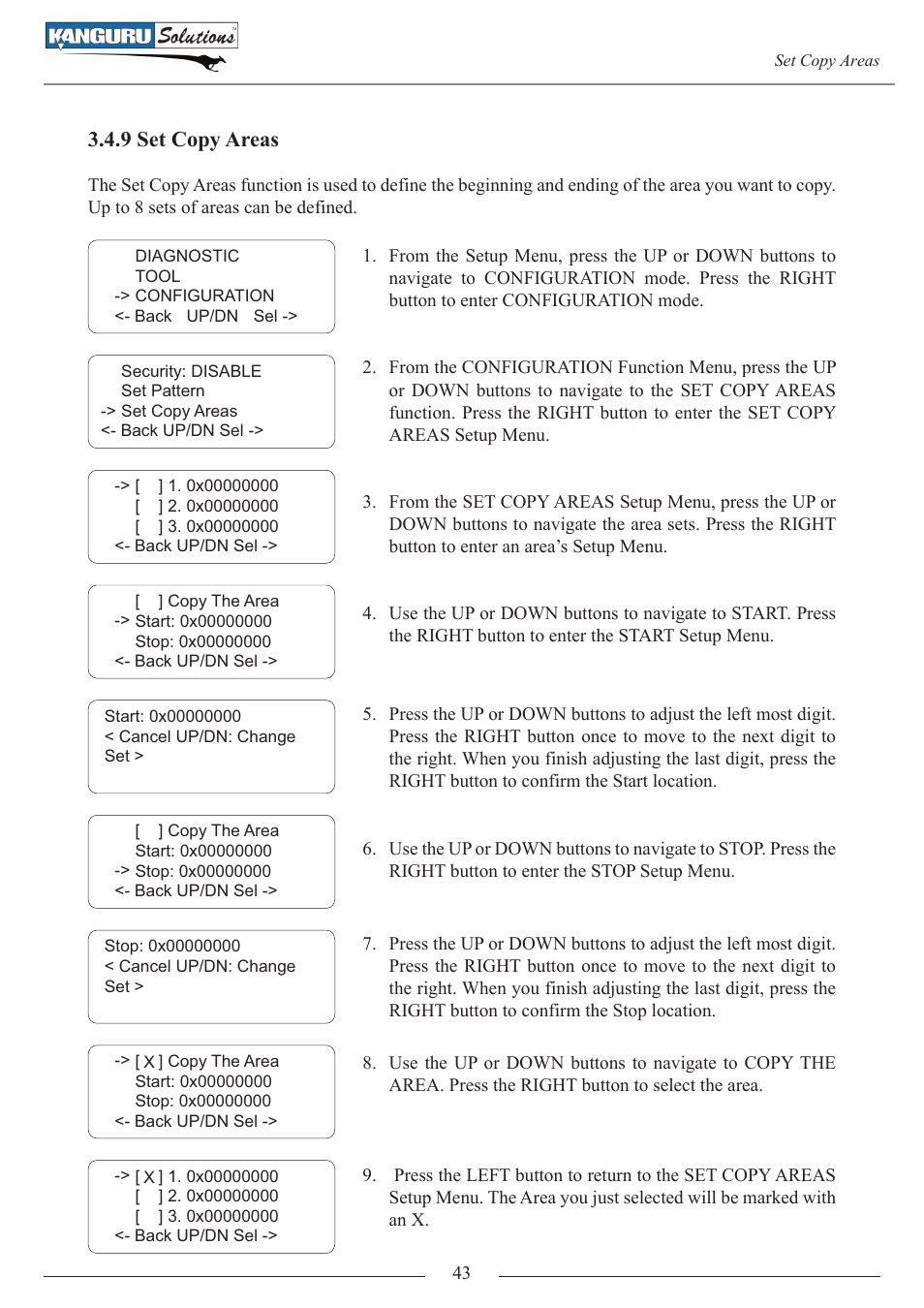 9 set copy areas | Kanguru 4HD SATA User Manual | Page 43 / 57