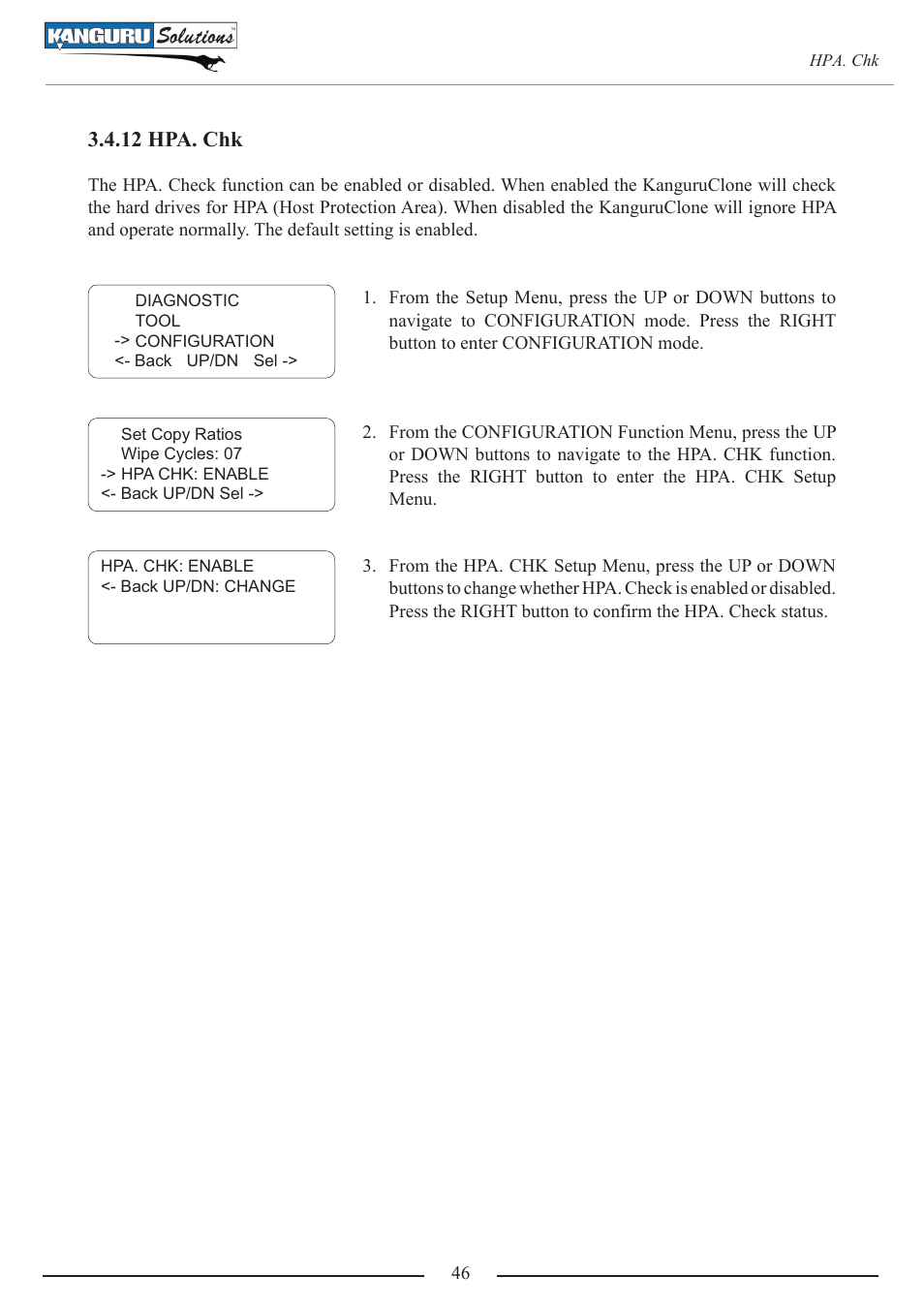 12 hpa. chk | Kanguru 4HD SATA User Manual | Page 46 / 57