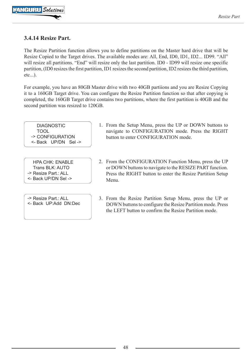 14 resize part | Kanguru 4HD SATA User Manual | Page 48 / 57