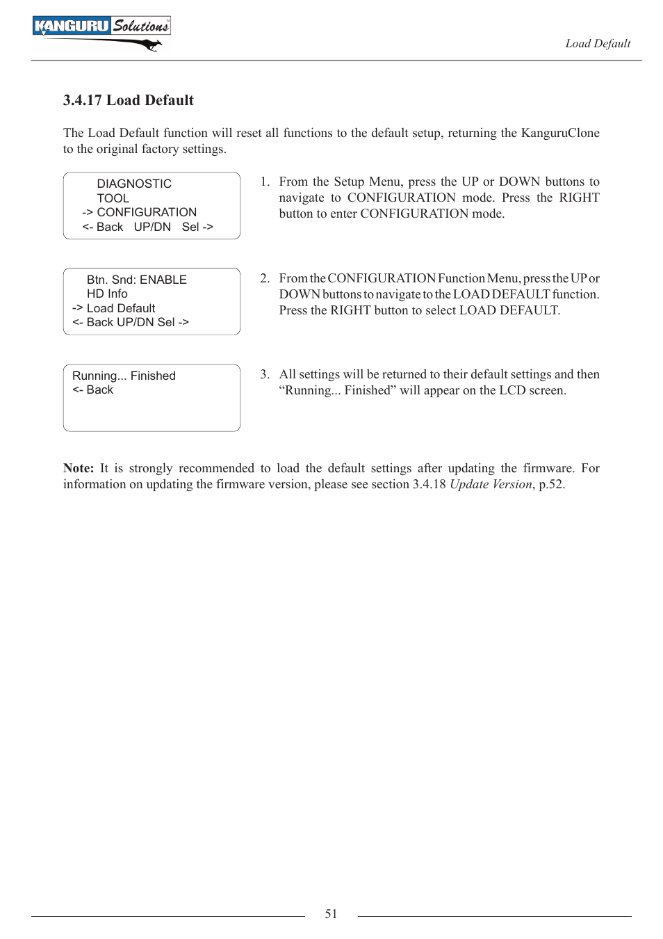 17 load default | Kanguru 4HD SATA User Manual | Page 51 / 57