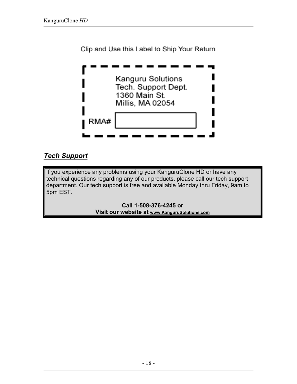 Kanguru Clone 4HD User Manual | Page 18 / 19