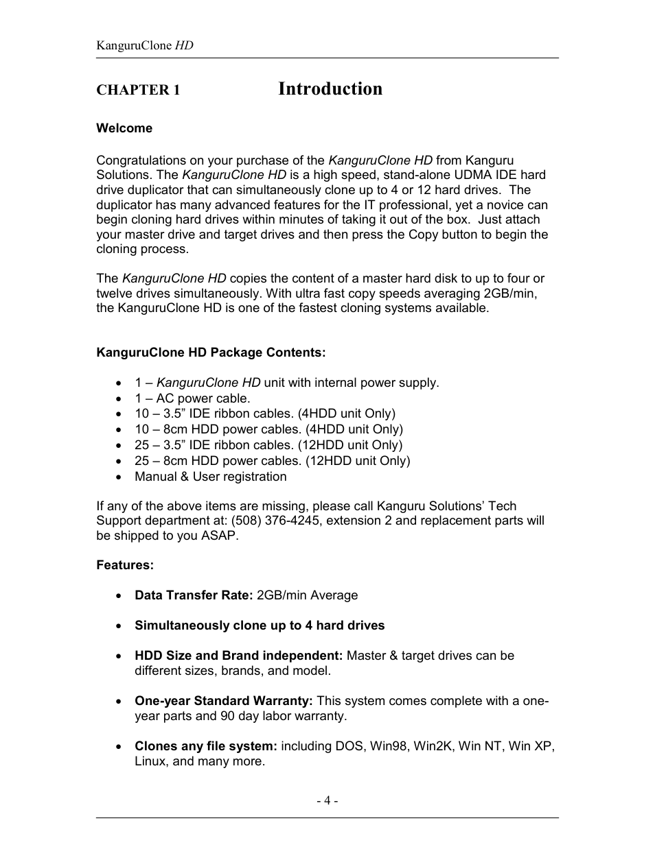 Introduction | Kanguru Clone 4HD User Manual | Page 4 / 19
