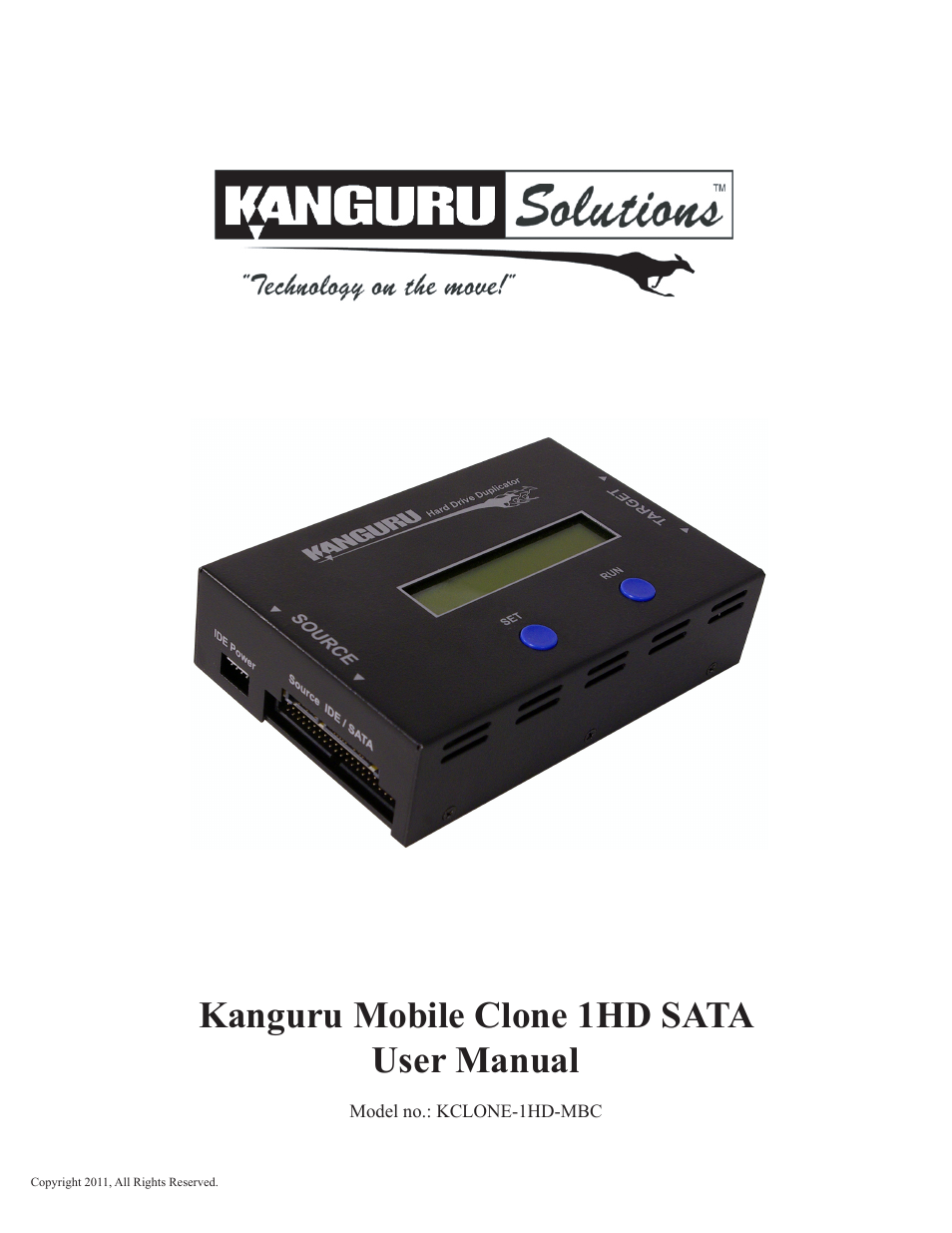 Kanguru Mobile Clone 1HD Duplicator User Manual | 34 pages
