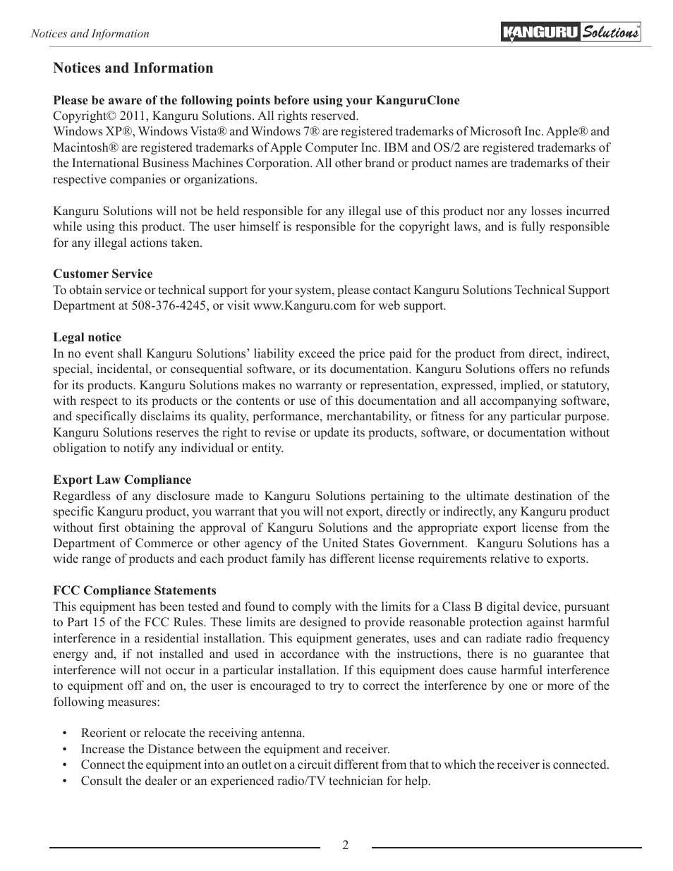 Kanguru Mobile Clone 1HD Duplicator User Manual | Page 2 / 34