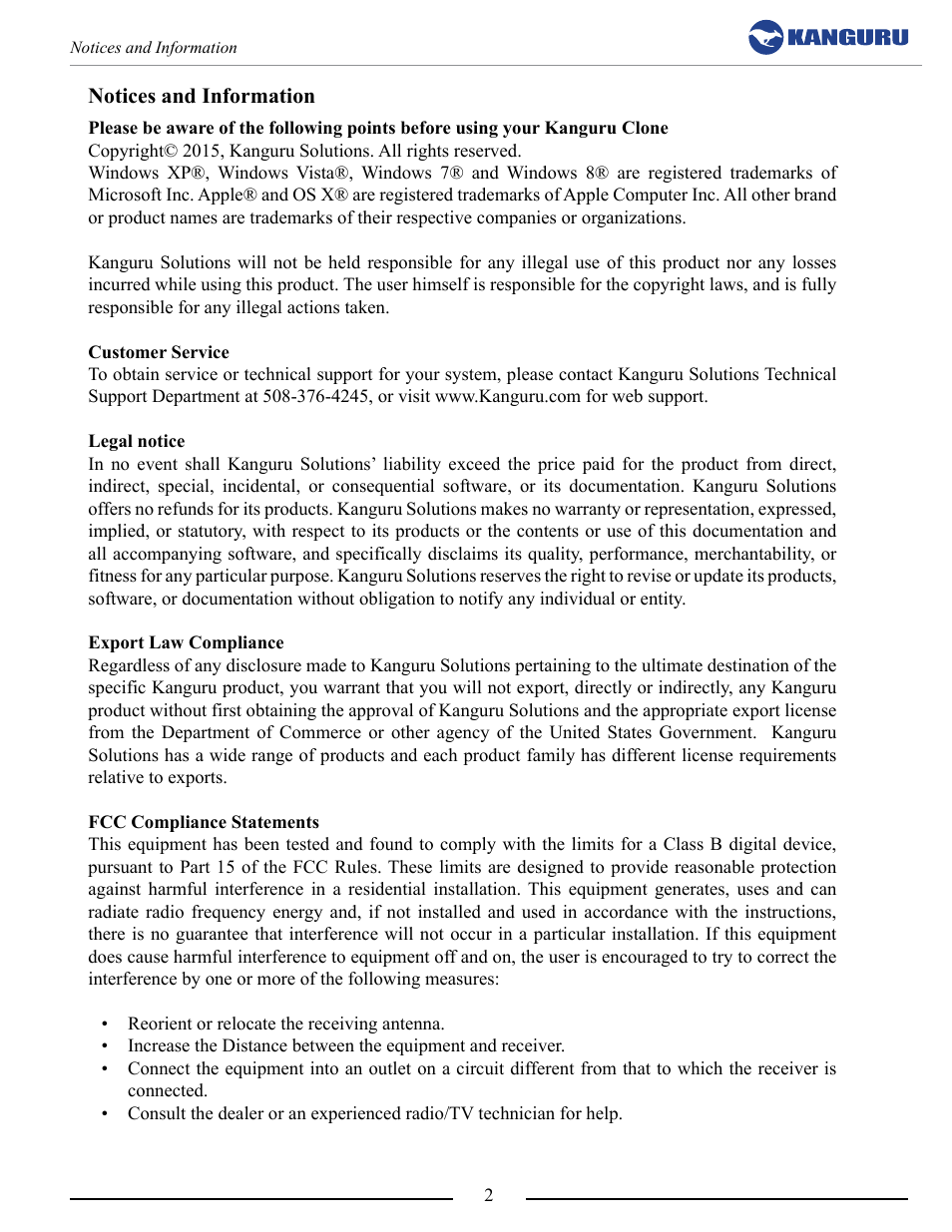Kanguru 5HD Tower Duplicator User Manual | Page 2 / 31