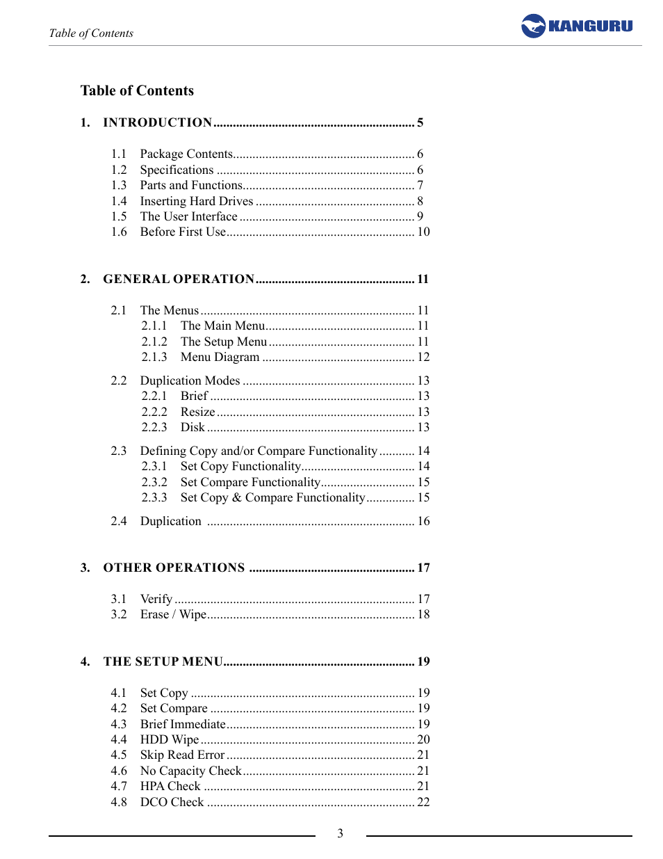 Kanguru 5HD Tower Duplicator User Manual | Page 3 / 31